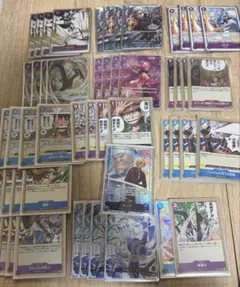 ワンピースカード　青紫サンジ　デッキ。スリーブ新品