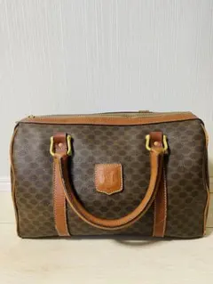 【CELINE】ハンドバッグ　ミニボストン　マカダム柄　PVC ゴールド金具