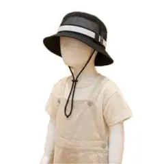 【petit main 】バケットハット 52cm ブラック　メッシュのサムネイル
