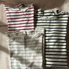 ストライプ長袖Tシャツ3点セット Lサイズ