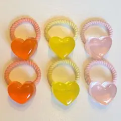 ヘアゴム　ヘアアクセサリー　ぷっくりハート