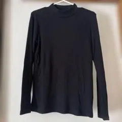 UNIQLO 長袖リブカットソー ブラック L