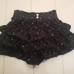 ハート柄フリル付き黒ショートパンツ 130サイズ