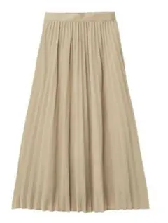 GU ジーユー　ベージュ プリーツロングスカート