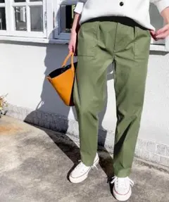 スピックアンドスパン　バックサテンイージーカーゴパンツ