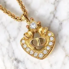 極美品✨ Dior ネックレス CD ロゴ ラインストーン 希少 刻印 2128