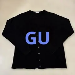 GUレディース黒 Vネック カーディガン 【Lサイズ】