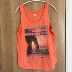 オールドネイビー タンクトップ M オレンジ 夕日 グラフィック 部屋着