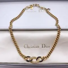 美品✨DIORディオールサークルゴールドネックレス、ストーン 