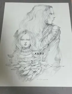 石阪春生 女性像 ペン画 金属製フレーム 石阪春生 女性像 ペン画 金属製フレーム - メルカリ