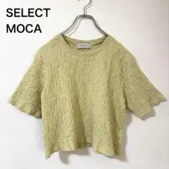 SELECT MOCA 半袖カットソー クロップド丈 シワ加工 ライトグリーンのサムネイル