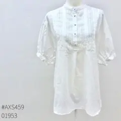 【完売品】vis-`a-visピンタック＆レースコットンチュニック　サイズF