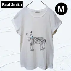 ❤良品❤ポールスミス PAUL Tシャツ M 白 ネップ 犬 スケッチ 日本製のサムネイル