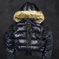 GAP ファーダウンジャケット 光沢 平成Y2K 光沢 2w 短丈 平成ギャル