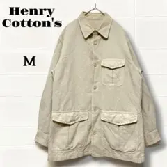 ヘンリーコットンズ　サファリジャケット Mサイズ　ベージュ　綿×麻　ブルガリア製
