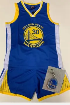 サイズMウォリアーズ　カリ　子供バスケユニフォーム三点セット