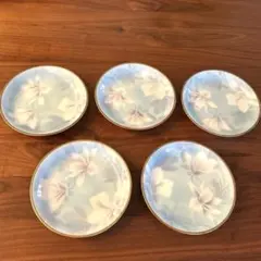 【新品　未使用品】 深川製磁　染錦松竹梅　金彩　松竹梅　銘々皿揃　レア品 有田焼 染錦金彩 松竹梅鶴絵 小付 9.5cm 其泉窯の通販