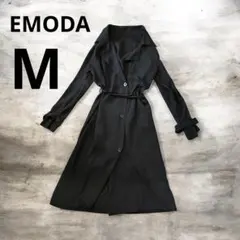 EMODA エモダ　トレンチコート　ロングシャツ　シアー　ウエストベルト　黒のサムネイル