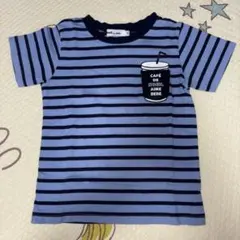 ノイユエイムべべ　ストライプ Tシャツ 青と紺 100cm~