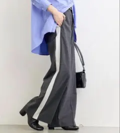 【美品】ジャーナルスタンダード　TWストライプラインスラックス　グレー　38