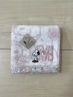 SNOOPY イニシャル M ミニタオル ハンカチ