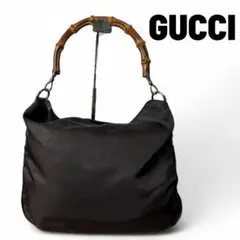 【GUCCI】バンブーハンドル ワンショルダーバッグ ブラウン