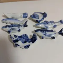 魚デザイン 陶器製箸置き 7個セット