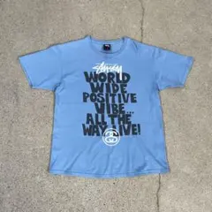 00s STUSSY 半袖tシャツ 水色 メキシコ製