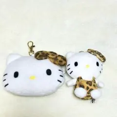 ハローキティ ヒョウ柄 パスケース マスコット
