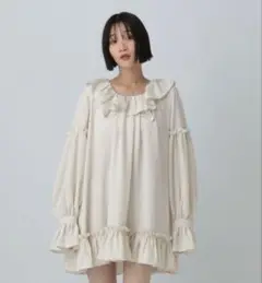 LOWRYSFARM アソートフリルチュニックブラウス アイボリー