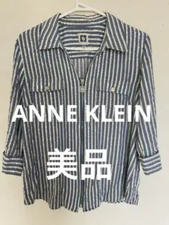 ANNE KLEIN （アン・クライン） ストライプシャツブラウス Mサイズ