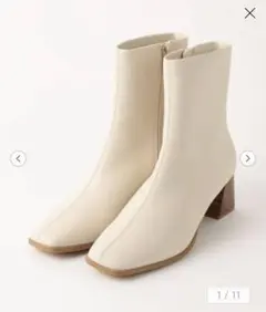 【美品】green label relaxingスクエア ショートブーツ 撥水