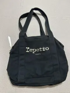 美品✨️Repetto ボストンバッグ トートバッグ ピンクリボン ブラック