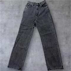 GRL デニムストレートパンツ[fo1487] XS ブラック　グレーのサムネイル