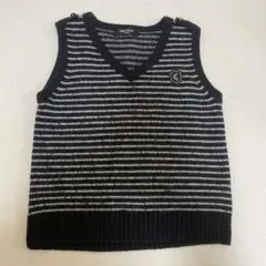 COMME CA ISM ストライプ Vネックベスト 130A