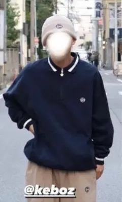 KEBOZ keboz ケボズ ハーフジップ ネイビー トレーナー 冬服 長袖