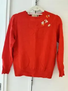 フランシュリッペ レッド 長袖ニットセーター