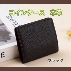 男女兼用牛革コインケース・小銭入れボックス型黒
