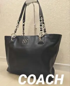 美品 COACH トートバッグ レザー 肩掛け オプアート 黒 16409