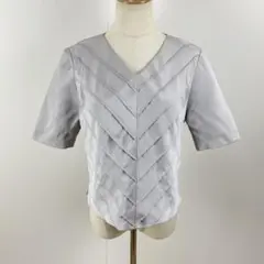 訳有 HANAE MORI PARIS ハナエモリ シルク混 ピンタックブラウスのサムネイル
