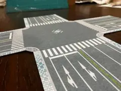 ［N規格道路素材0.5mm厚紙貼］片側２車線上下４車線道路の交差点　自作品