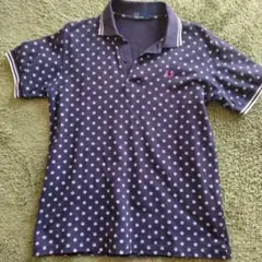 FRED PERRY ネイビー ドット柄 ポロシャツ Mサイズ