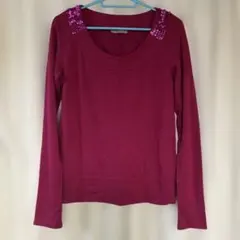プロポーションボディドレッシング　ピンク　スパンコール付き　ロンT トップスのサムネイル