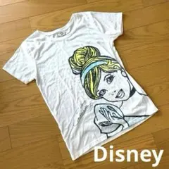 ディズニー シンデレラ プリンセス 半袖Tシャツ ホワイト 白 中古
