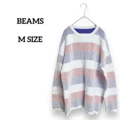 ビームス　ボーダー柄長袖カットソー　古着　ヴィンテージ　白　ロンT カジュアル