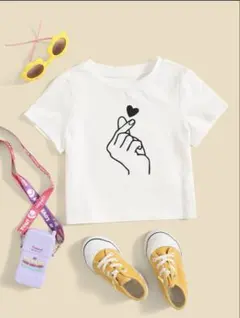 SHIEN キッズ　女の子　指ハート　Tシャツのサムネイル