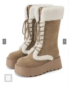 GRL スエードムーンレースアップブーツ [zr1330] キャメル