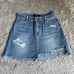 デニムスカート　ダメージ　90's 00's y2k 平成ギャル　グランジ