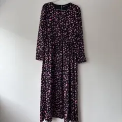 ドット柄 ロングワンピース