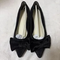 Heather リボンフラットパンプス　19ベロアのサムネイル